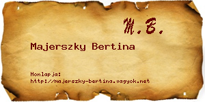 Majerszky Bertina névjegykártya
